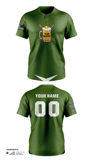 Two Button Softball Jersey, Team Wasted, Softball, Teamtime, Team time, sublimation, custom sports apparel, team uniforms, spirit wear, spiritwear, sports uniforms, custom shirts, team store, custom team store, fundraiser sports, apparel fundraiser