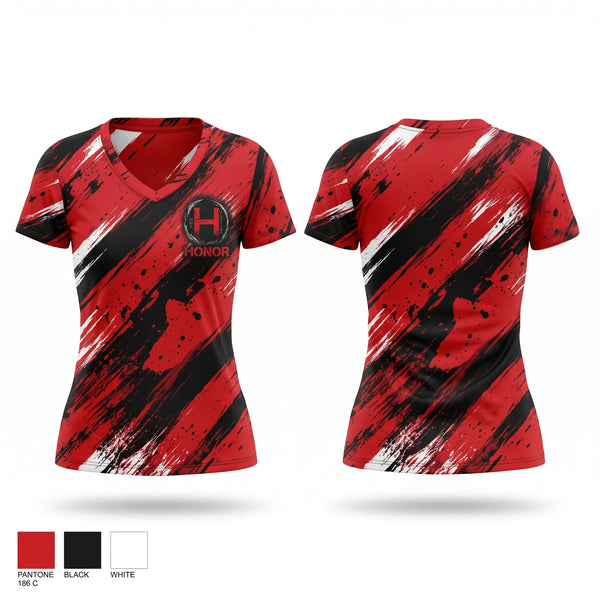 Womens Short Sleeve Vneck Shirt, Honor MMA, , Teamtime, Team time, sublimation, custom sports apparel, team uniforms, spirit wear, spiritwear, sports uniforms, custom shirts, team store, custom team store, fundraiser sports, apparel fundraiser