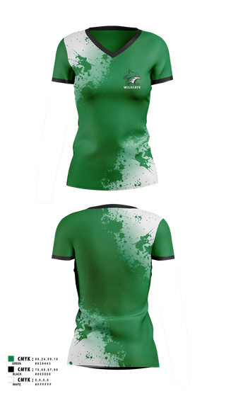 Womens Short Sleeve Vneck Shirt, Wildcats, , Teamtime, Team time, sublimation, custom sports apparel, team uniforms, spirit wear, spiritwear, sports uniforms, custom shirts, team store, custom team store, fundraiser sports, apparel fundraiser