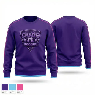 Crew Neck Sweatshirt, Chaos, Men's Soccer, Teamtime, Team time, sublimation, custom sports apparel, team uniforms, spirit wear, spiritwear, sports uniforms, custom shirts, team store, custom team store, fundraiser sports, apparel fundraiser