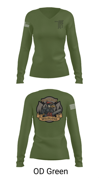 Womens Long Sleeve Vneck Shirt, Tomball Wildland, , Teamtime, Team time, sublimation, custom sports apparel, team uniforms, spirit wear, spiritwear, sports uniforms, custom shirts, team store, custom team store, fundraiser sports, apparel fundraiser
