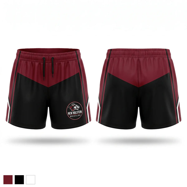Womens Shorts, New Holstein Huskies, Wrestling, Teamtime, Team time, sublimation, custom sports apparel, team uniforms, spirit wear, spiritwear, sports uniforms, custom shirts, team store, custom team store, fundraiser sports, apparel fundraiser