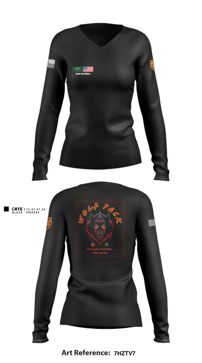 Wolf PAC-🚀🚀🚀 3395688 Women's Long Sleeve V-neck Shirt - 7