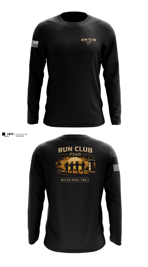Long Sleeve Performance Shirt, RUN CLUB (PSAB), Air Force, Teamtime, Team time, sublimation, custom sports apparel, team uniforms, spirit wear, spiritwear, sports uniforms, custom shirts, team store, custom team store, fundraiser sports, apparel fundraiser