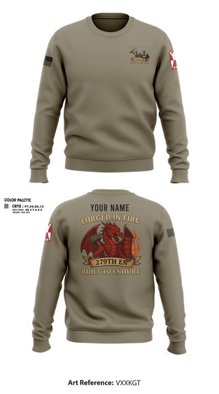 Crew Neck Sweatshirt, 279TH Engineer Detachment, Army, Teamtime, Team time, sublimation, custom sports apparel, team uniforms, spirit wear, spiritwear, sports uniforms, custom shirts, team store, custom team store, fundraiser sports, apparel fundraiser
