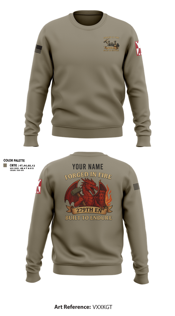 Crew Neck Sweatshirt, 279TH Engineer Detachment, Army, Teamtime, Team time, sublimation, custom sports apparel, team uniforms, spirit wear, spiritwear, sports uniforms, custom shirts, team store, custom team store, fundraiser sports, apparel fundraiser