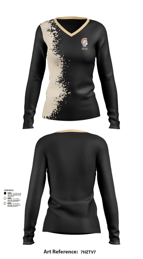Womens Long Sleeve Vneck Shirt, Sodus lady spartans, Women's Soccer, Teamtime, Team time, sublimation, custom sports apparel, team uniforms, spirit wear, spiritwear, sports uniforms, custom shirts, team store, custom team store, fundraiser sports, apparel fundraiser