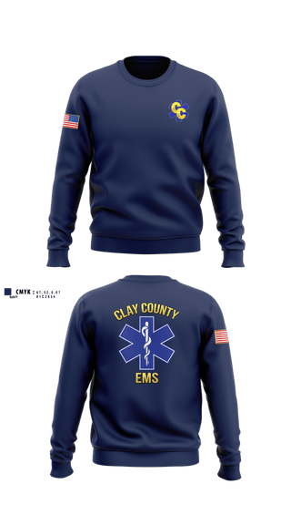 Crew Neck Sweatshirt, Clay County EMS, EMS/EMT, Teamtime, Team time, sublimation, custom sports apparel, team uniforms, spirit wear, spiritwear, sports uniforms, custom shirts, team store, custom team store, fundraiser sports, apparel fundraiser