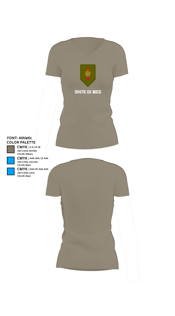 Womens Short Sleeve Vneck Shirt, 504th GS MICO, , Teamtime, Team time, sublimation, custom sports apparel, team uniforms, spirit wear, spiritwear, sports uniforms, custom shirts, team store, custom team store, fundraiser sports, apparel fundraiser