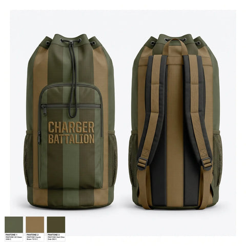 Gear Bag, Charger Battalion, Army, Teamtime, Team time, sublimation, custom sports apparel, team uniforms, spirit wear, spiritwear, sports uniforms, custom shirts, team store, custom team store, fundraiser sports, apparel fundraiser