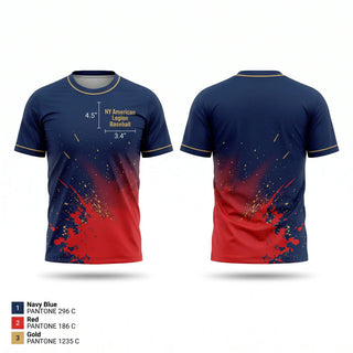 Short Sleeve Performance Shirt, NY American Legion Baseball, Baseball, Teamtime, Team time, sublimation, custom sports apparel, team uniforms, spirit wear, spiritwear, sports uniforms, custom shirts, team store, custom team store, fundraiser sports, apparel fundraiser