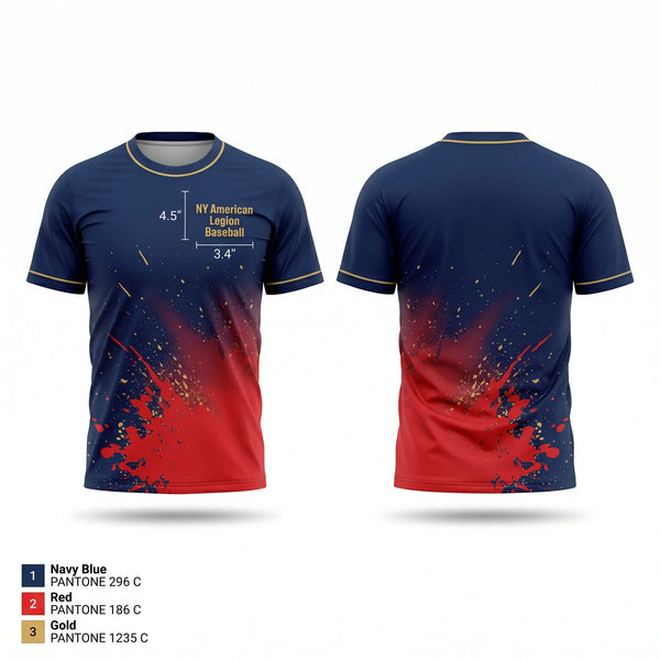 Short Sleeve Performance Shirt, NY American Legion Baseball, Baseball, Teamtime, Team time, sublimation, custom sports apparel, team uniforms, spirit wear, spiritwear, sports uniforms, custom shirts, team store, custom team store, fundraiser sports, apparel fundraiser