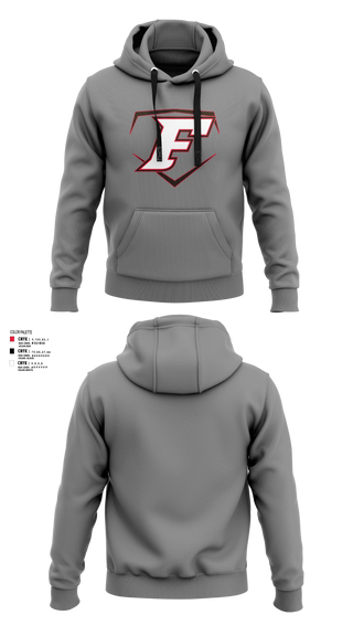 Hoodie, Cap City Force - Gray, Softball, Teamtime, Team time, sublimation, custom sports apparel, team uniforms, spirit wear, spiritwear, sports uniforms, custom shirts, team store, custom team store, fundraiser sports, apparel fundraiser