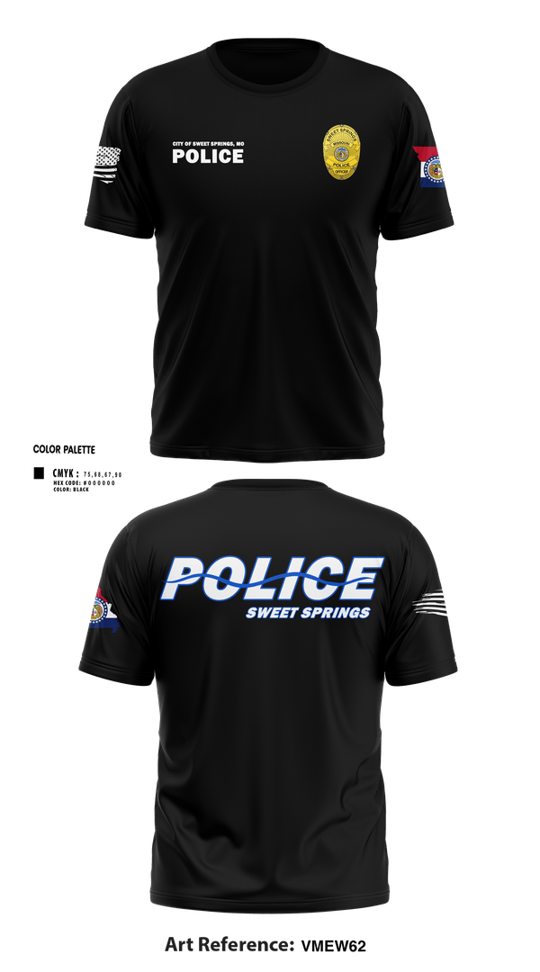 Short Sleeve Performance Shirt, Sweet Springs, Police, Teamtime, Team time, sublimation, custom sports apparel, team uniforms, spirit wear, spiritwear, sports uniforms, custom shirts, team store, custom team store, fundraiser sports, apparel fundraiser