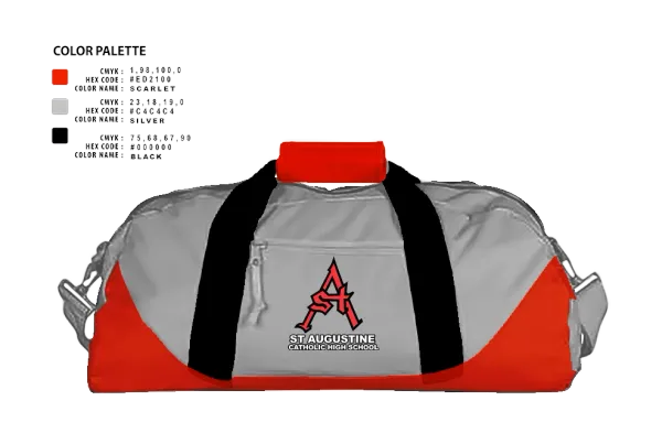 Duffle Bag, St Augustine Catholic High School, Spirit Store, Teamtime, Team time, sublimation, custom sports apparel, team uniforms, spirit wear, spiritwear, sports uniforms, custom shirts, team store, custom team store, fundraiser sports, apparel fundraiser