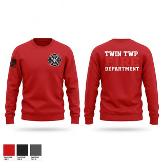 Crew Neck Sweatshirt, Twin Township, Fire Department, Teamtime, Team time, sublimation, custom sports apparel, team uniforms, spirit wear, spiritwear, sports uniforms, custom shirts, team store, custom team store, fundraiser sports, apparel fundraiser