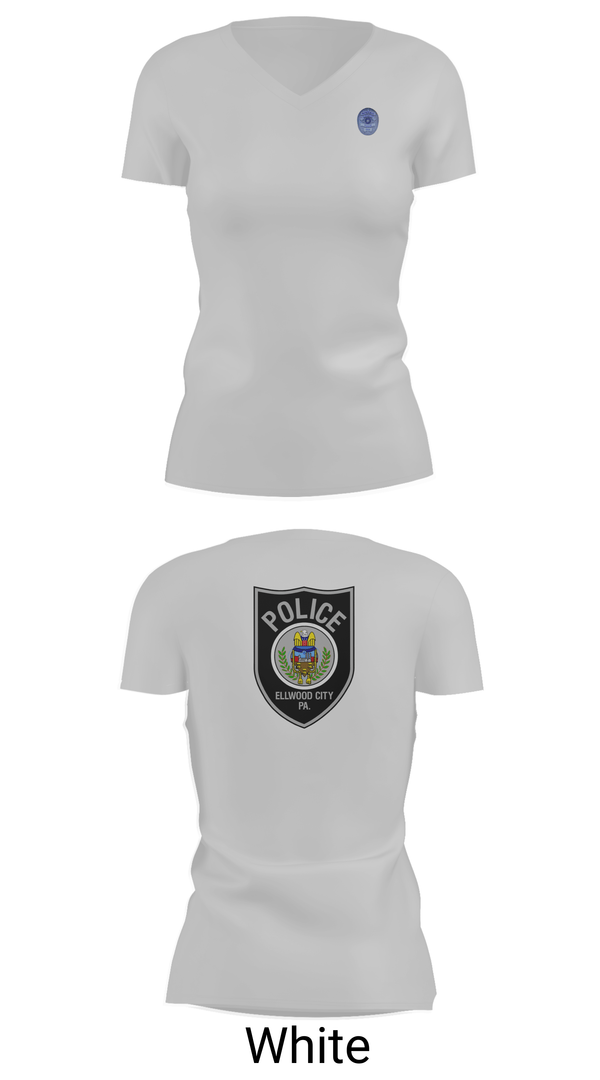 Womens Short Sleeve Vneck Shirt, Ellwood city police, Police, Teamtime, Team time, sublimation, custom sports apparel, team uniforms, spirit wear, spiritwear, sports uniforms, custom shirts, team store, custom team store, fundraiser sports, apparel fundraiser