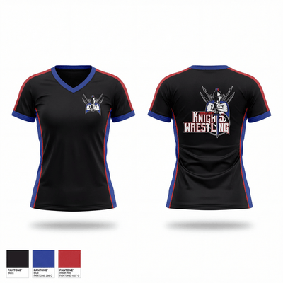 Lawrence County Knights 87391938 Women's Short Sleeve V-neck Shirt - 1