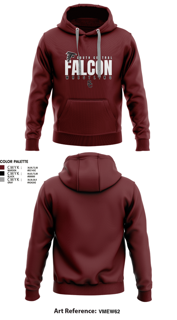 Hoodie, Soutch Central High School Falcons, Wrestling, Teamtime, Team time, sublimation, custom sports apparel, team uniforms, spirit wear, spiritwear, sports uniforms, custom shirts, team store, custom team store, fundraiser sports, apparel fundraiser