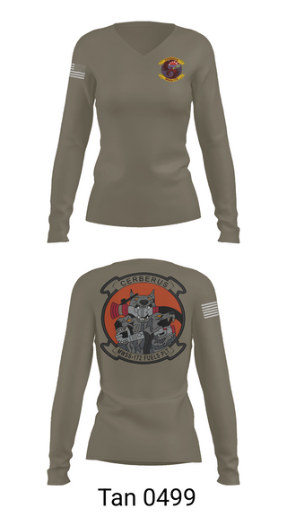 Womens Long Sleeve Vneck Shirt, MWSS-172 Fuels Platoon, Marines, Teamtime, Team time, sublimation, custom sports apparel, team uniforms, spirit wear, spiritwear, sports uniforms, custom shirts, team store, custom team store, fundraiser sports, apparel fundraiser