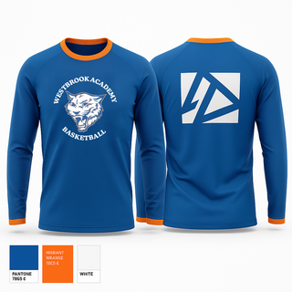 Long Sleeve Performance Shirt, Westbrook Academy, Men's Basketball, Teamtime, Team time, sublimation, custom sports apparel, team uniforms, spirit wear, spiritwear, sports uniforms, custom shirts, team store, custom team store, fundraiser sports, apparel fundraiser