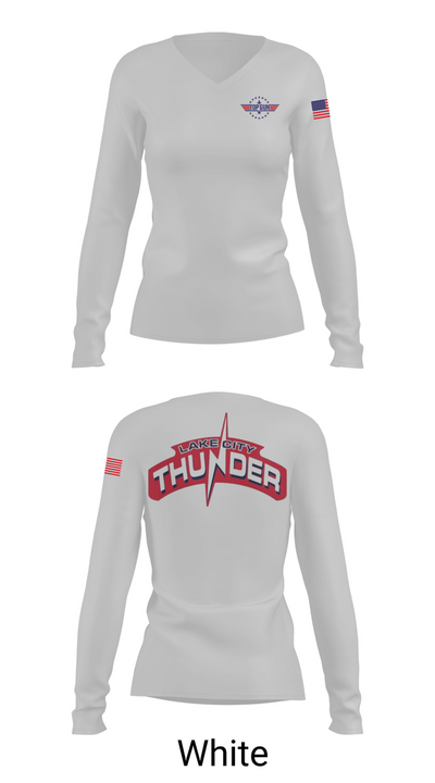 Lake City Thunder 75330803 Women's Long Sleeve V-neck Shirt - 16