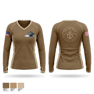 Womens Long Sleeve Vneck Shirt, MSRON 1 - WAVE 25, Navy, Teamtime, Team time, sublimation, custom sports apparel, team uniforms, spirit wear, spiritwear, sports uniforms, custom shirts, team store, custom team store, fundraiser sports, apparel fundraiser