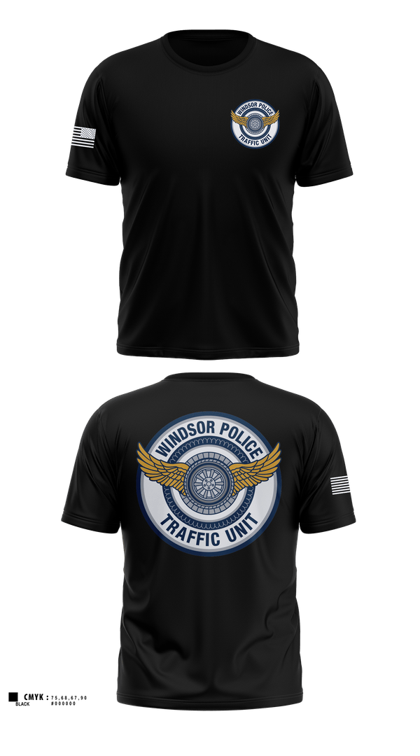 Windsor PD Traffic Unit 15441885 Old School Cotton Feel Shirt - 3
