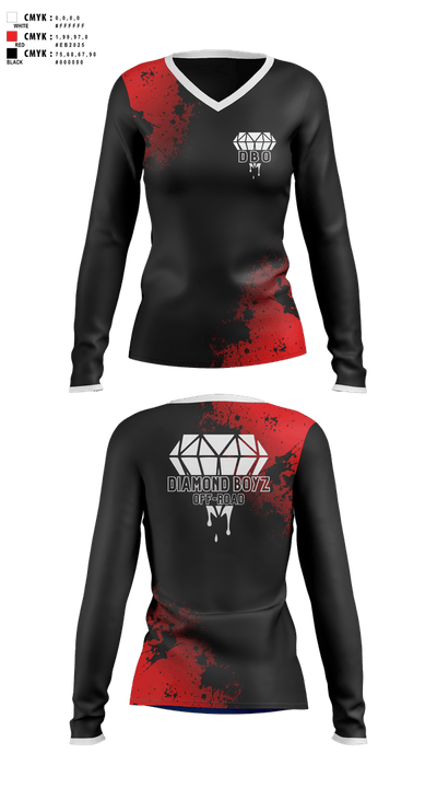 Diamond Boyz Off-Road 17111815 Women's Long Sleeve V-neck Shirt - 1