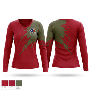 Womens Long Sleeve Vneck Shirt, CKB Consulting, , Teamtime, Team time, sublimation, custom sports apparel, team uniforms, spirit wear, spiritwear, sports uniforms, custom shirts, team store, custom team store, fundraiser sports, apparel fundraiser
