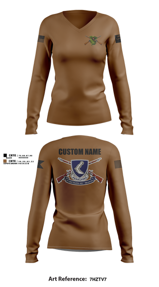 Womens Long Sleeve Vneck Shirt, 3/485th IN BN VIPERS, Army, Teamtime, Team time, sublimation, custom sports apparel, team uniforms, spirit wear, spiritwear, sports uniforms, custom shirts, team store, custom team store, fundraiser sports, apparel fundraiser