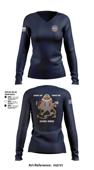 Womens Long Sleeve Vneck Shirt, Station 16, Fire Department, Teamtime, Team time, sublimation, custom sports apparel, team uniforms, spirit wear, spiritwear, sports uniforms, custom shirts, team store, custom team store, fundraiser sports, apparel fundraiser