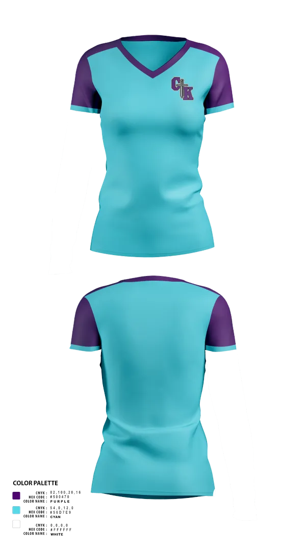 Womens Short Sleeve Vneck Shirt, Columbia Knights Football, , Teamtime, Team time, sublimation, custom sports apparel, team uniforms, spirit wear, spiritwear, sports uniforms, custom shirts, team store, custom team store, fundraiser sports, apparel fundraiser
