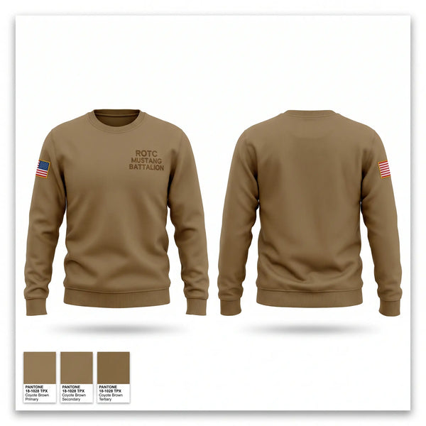 Crew Neck Sweatshirt, ROTC Mustang Battalion, Army, Teamtime, Team time, sublimation, custom sports apparel, team uniforms, spirit wear, spiritwear, sports uniforms, custom shirts, team store, custom team store, fundraiser sports, apparel fundraiser