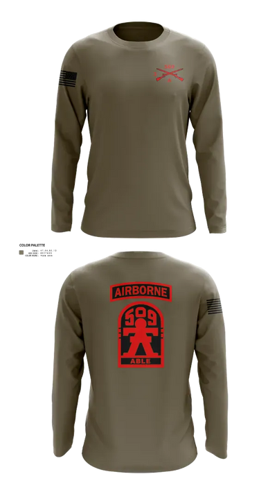3-509th Parachute Infantry BN Able Nation 10459424 Long Sleeve Performance Shirt 22
