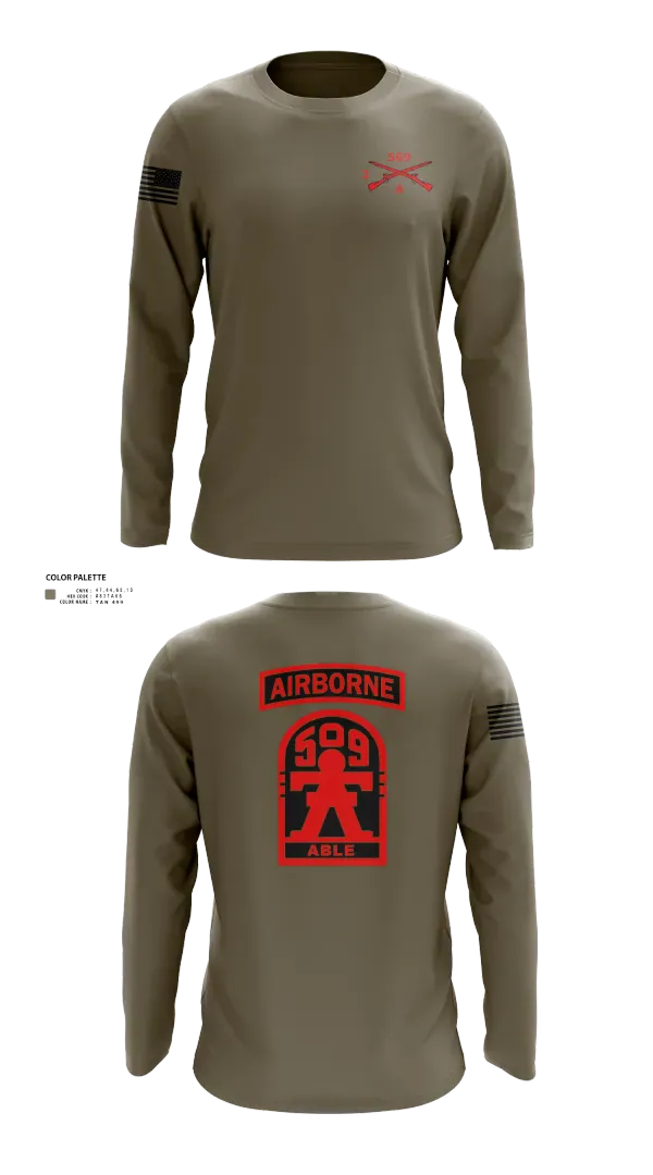 Long Sleeve Performance Shirt, 3-509th Parachute Infantry BN Able Nation, , Teamtime, Team time, sublimation, custom sports apparel, team uniforms, spirit wear, spiritwear, sports uniforms, custom shirts, team store, custom team store, fundraiser sports, apparel fundraiser
