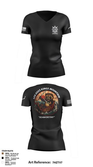 Womens Short Sleeve Vneck Shirt, LCU 2025 KINGS MOUNTAIN, Army, Teamtime, Team time, sublimation, custom sports apparel, team uniforms, spirit wear, spiritwear, sports uniforms, custom shirts, team store, custom team store, fundraiser sports, apparel fundraiser