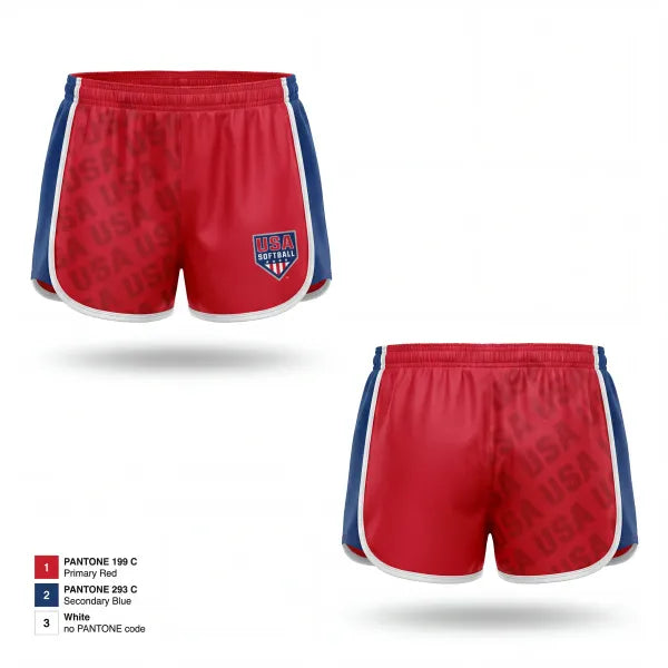 Womens Shorts, USA Softball of Alaska, Softball, Teamtime, Team time, sublimation, custom sports apparel, team uniforms, spirit wear, spiritwear, sports uniforms, custom shirts, team store, custom team store, fundraiser sports, apparel fundraiser