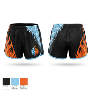 Womens Shorts, Fluff and fire, E-Sports, Teamtime, Team time, sublimation, custom sports apparel, team uniforms, spirit wear, spiritwear, sports uniforms, custom shirts, team store, custom team store, fundraiser sports, apparel fundraiser