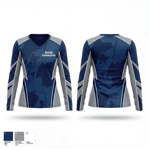 Womens Long Sleeve Vneck Shirt, Bemidji Lumberjacks, Men's Basketball, Teamtime, Team time, sublimation, custom sports apparel, team uniforms, spirit wear, spiritwear, sports uniforms, custom shirts, team store, custom team store, fundraiser sports, apparel fundraiser