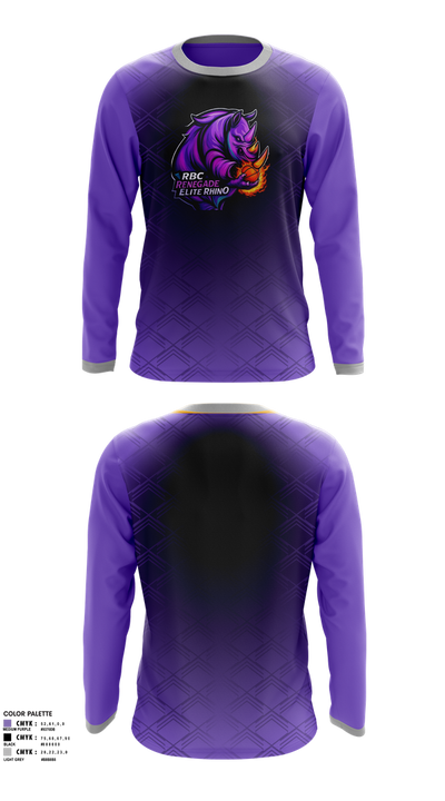 RBC Renegade Elite Rhinos 40669574 Long Sleeve Performance Shirt 1