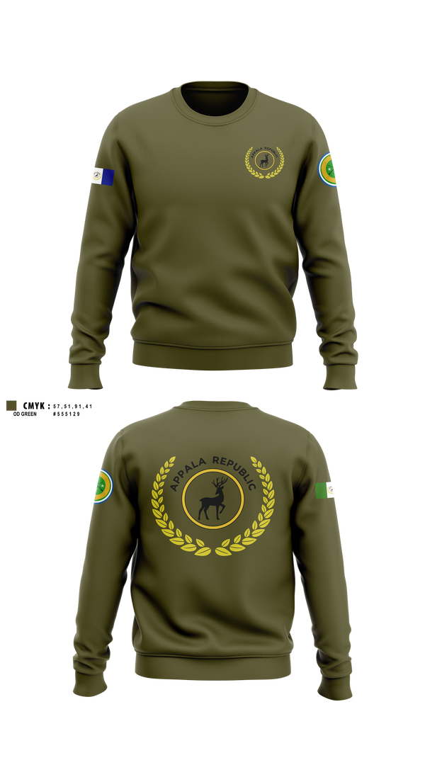 Crew Neck Sweatshirt, Appala Republic, Army, Teamtime, Team time, sublimation, custom sports apparel, team uniforms, spirit wear, spiritwear, sports uniforms, custom shirts, team store, custom team store, fundraiser sports, apparel fundraiser