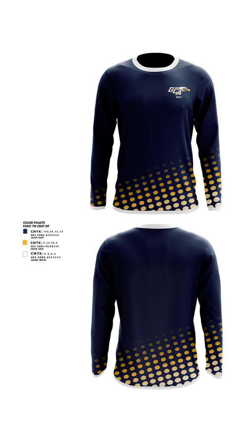 Long Sleeve Performance Shirt, Grace Christian Academy Golf, Golf, Teamtime, Team time, sublimation, custom sports apparel, team uniforms, spirit wear, spiritwear, sports uniforms, custom shirts, team store, custom team store, fundraiser sports, apparel fundraiser