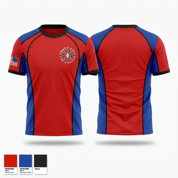 Short Sleeve Performance Shirt, Tracy City, Fire Department, Teamtime, Team time, sublimation, custom sports apparel, team uniforms, spirit wear, spiritwear, sports uniforms, custom shirts, team store, custom team store, fundraiser sports, apparel fundraiser