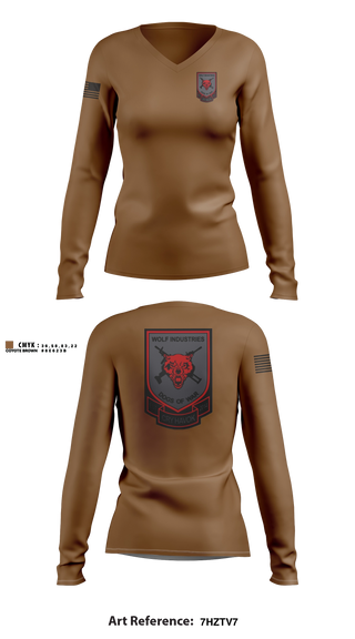 Womens Long Sleeve Vneck Shirt, Dogs of War, Army, Teamtime, Team time, sublimation, custom sports apparel, team uniforms, spirit wear, spiritwear, sports uniforms, custom shirts, team store, custom team store, fundraiser sports, apparel fundraiser