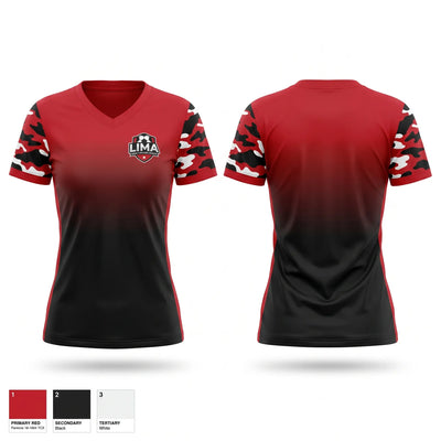 Lima Area Adult Soccer Women's Short Sleeve V-neck Shirt - 1