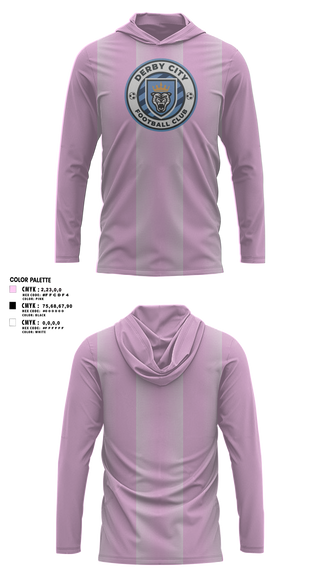 Long Sleeve Performance Shirt with hood, Derby City FC, Men's Soccer, Teamtime, Team time, sublimation, custom sports apparel, team uniforms, spirit wear, spiritwear, sports uniforms, custom shirts, team store, custom team store, fundraiser sports, apparel fundraiser
