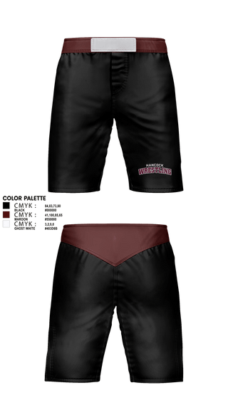 Fight Shorts, Hancock Wrestling, Wrestling, Teamtime, Team time, sublimation, custom sports apparel, team uniforms, spirit wear, spiritwear, sports uniforms, custom shirts, team store, custom team store, fundraiser sports, apparel fundraiser