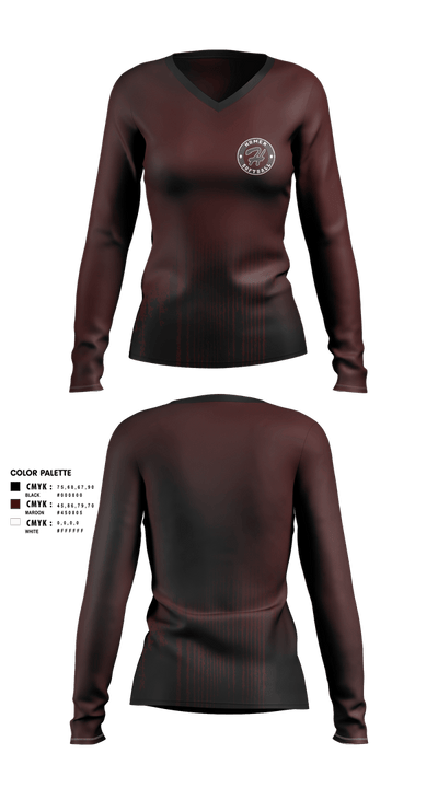 Homer Heat 373131 Women's Long Sleeve V-neck Shirt - 1