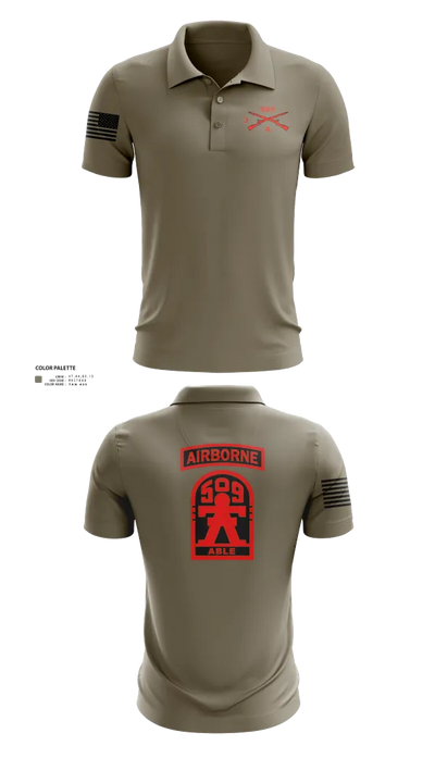 3-509th Parachute Infantry BN Able Nation 10459424 Short Sleeve Performance Polo - 22